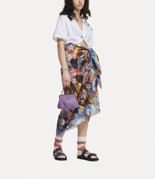 Vivienne Westwood Granny Frame香芋紫荔枝皮鏈條水餃包 