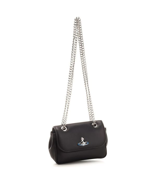 Vivienne Westwood 黑色羊皮 小鏈條包 