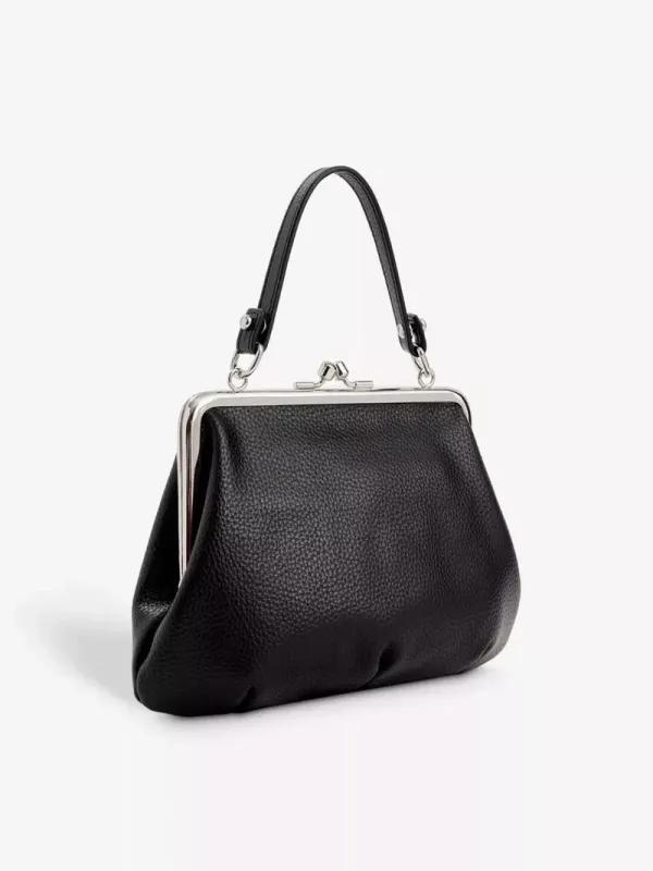 Vivienne Westwood Granny Frame 黑色荔枝皮鏈條水餃包 