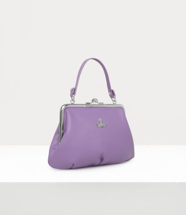 Vivienne Westwood Granny Frame香芋紫荔枝皮鏈條水餃包 