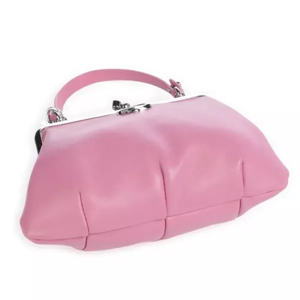 Vivienne Westwood Granny Frame粉色小羊皮鏈條水餃包 