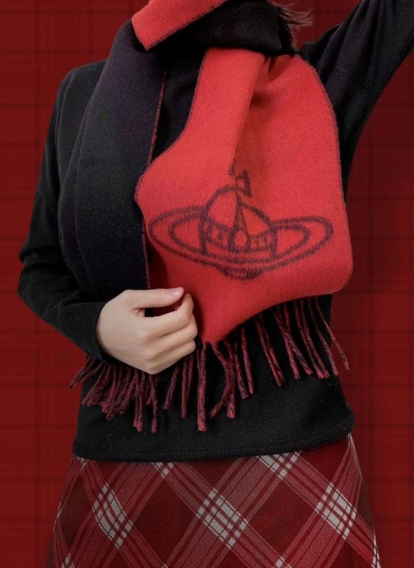 Vivienne Westwood Saturn 羊毛雙面圍巾 