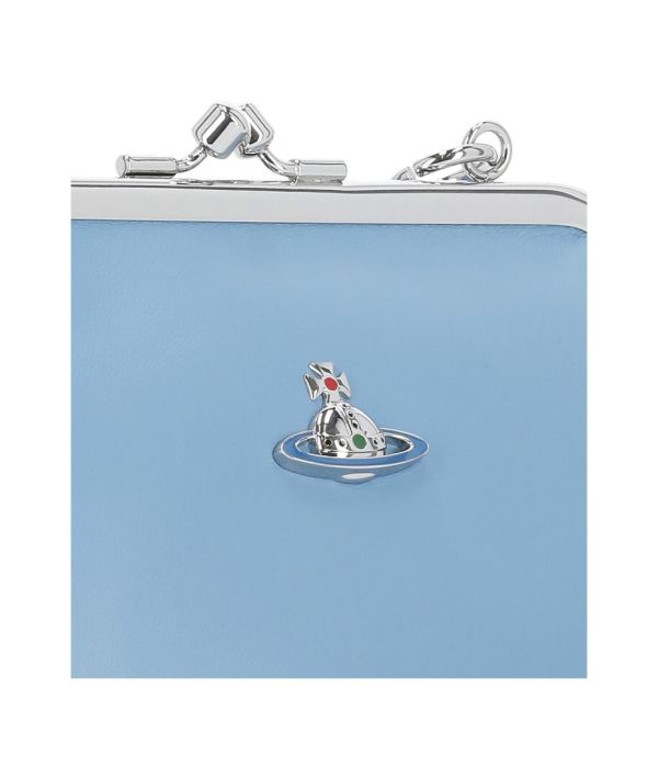 Vivienne Westwood Granny Frame藍色小羊皮鏈條水餃包 