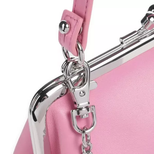 Vivienne Westwood Granny Frame粉色小羊皮鏈條水餃包 