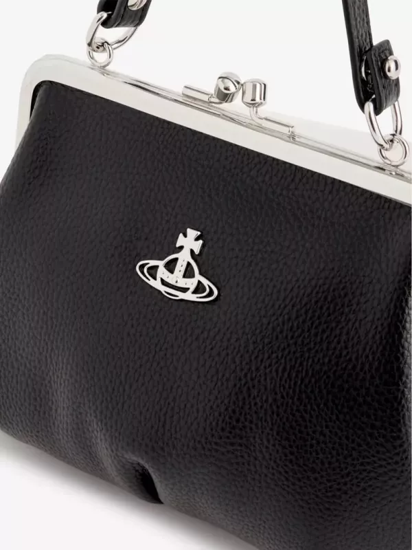 Vivienne Westwood Granny Frame 黑色荔枝皮鏈條水餃包 