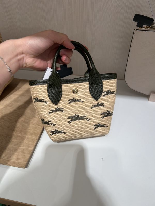 Longchamp LE PANIER PLIAG 軍綠色XS號 編織兩用包 