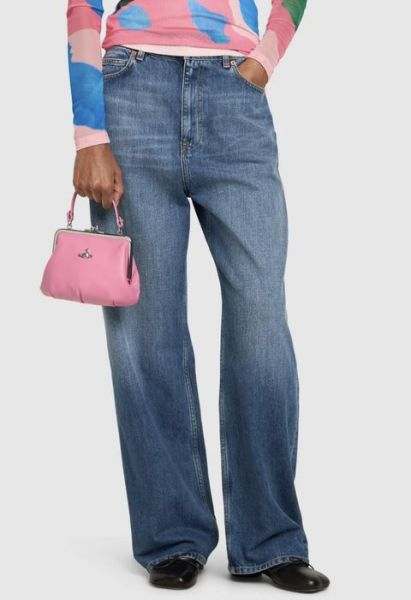 Vivienne Westwood Granny Frame粉色小羊皮鏈條水餃包 