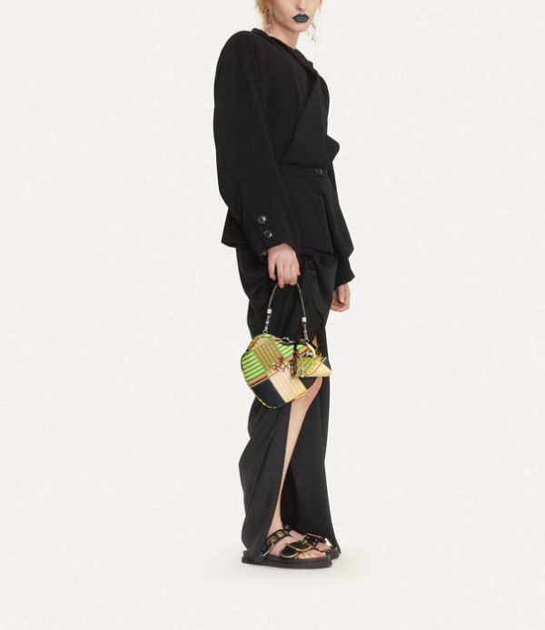 Vivienne Westwood Belle 格紋愛心鏈條餃子包 