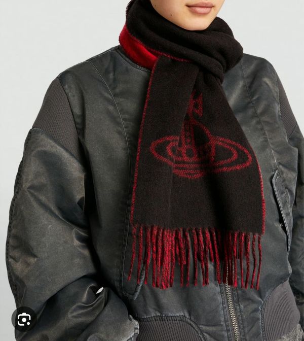 Vivienne Westwood Saturn 羊毛雙面圍巾 