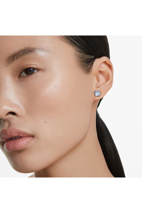 Swarovski Matrix 藍色漸層方形耳釘 