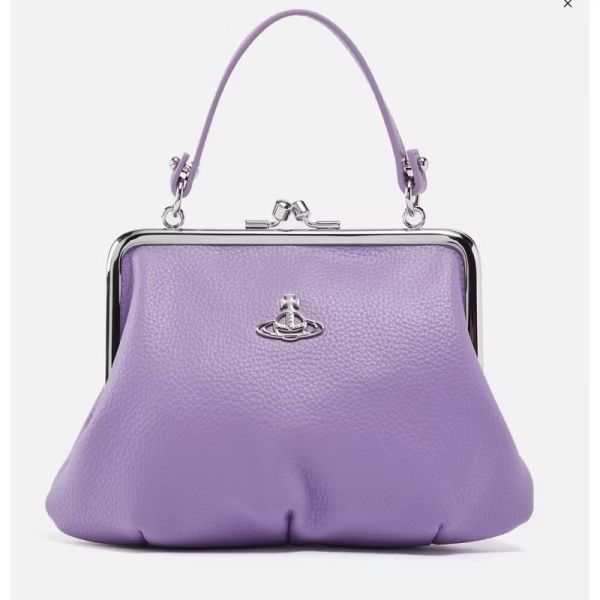 Vivienne Westwood Granny Frame香芋紫荔枝皮鏈條水餃包 