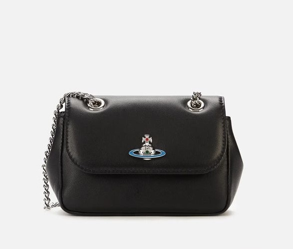 Vivienne Westwood 黑色羊皮 小鏈條包 