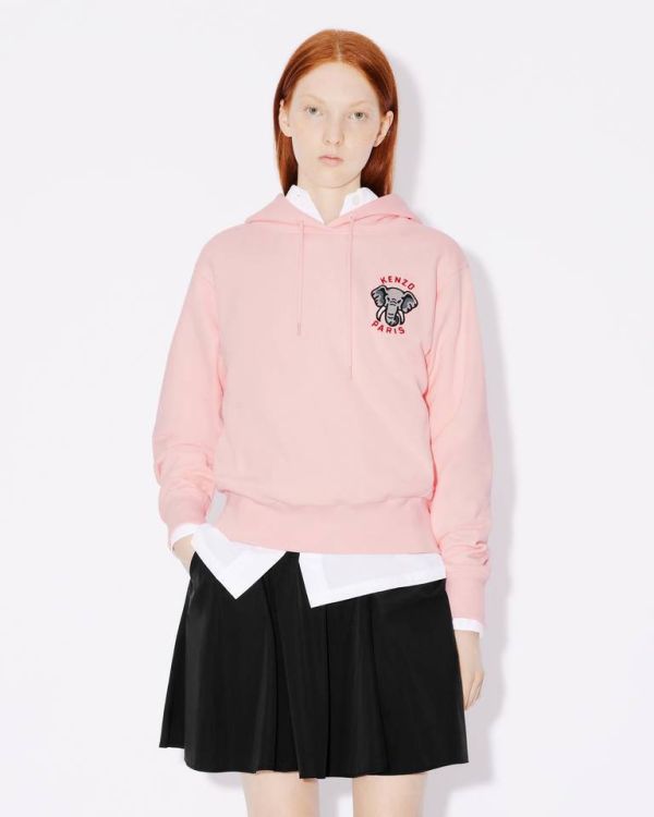 KENZO ELEPHANT CREST 粉色刺繡連帽衛衣 (woman) 