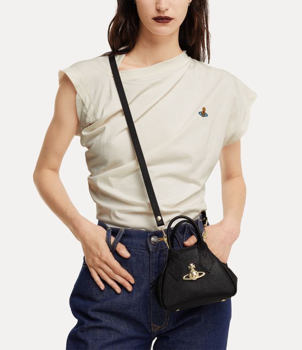 Vivienne Westwood Mini Yasmine 黑色斜背包 
