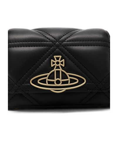 Vivienne Westwood HAZEL 小號絎縫黑色皮革腋下包 