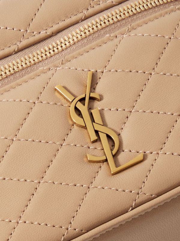 SAINT LAURENT Gaby Vanity 米色絎縫皮革迷你肩背包 