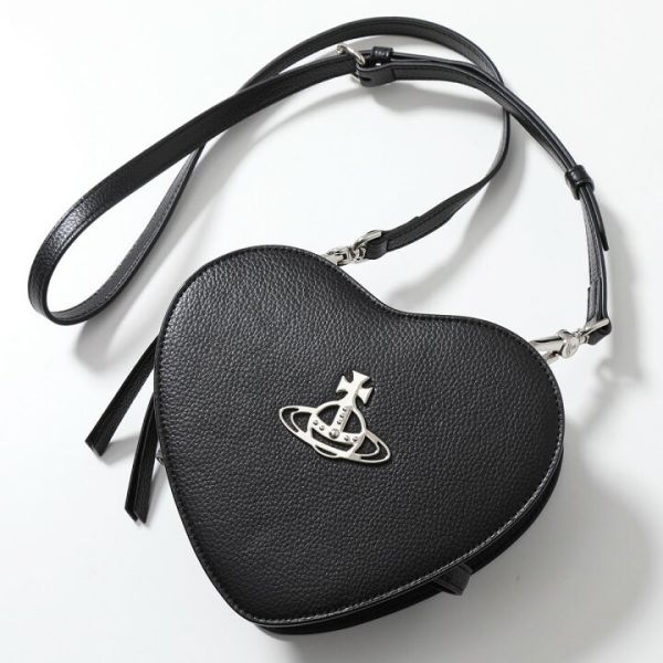 Vivienne Westwood [雙層] 黑色心型斜背包 