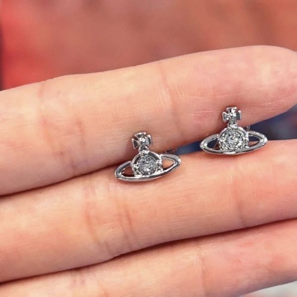 [爆款] Vivienne Westwood 簡約單鑽耳釘 