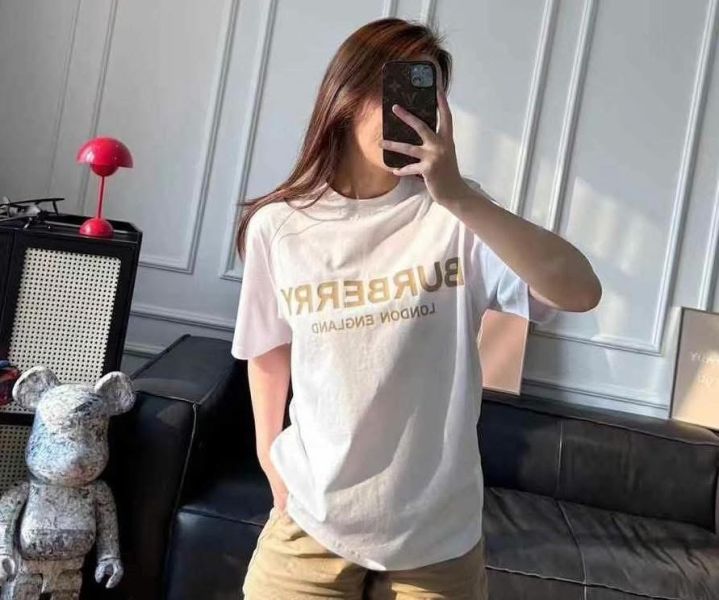 (多色)Burberry 中間大Logo純棉T-shirt (woman) 