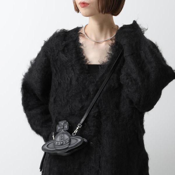 Vivienne Westwood Nano Orb 黑色斜背包 