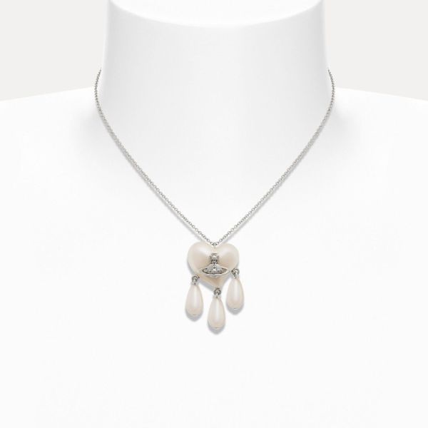 (兩色) Vivienne Westwood Sheryl 心型水滴珍珠項鍊 