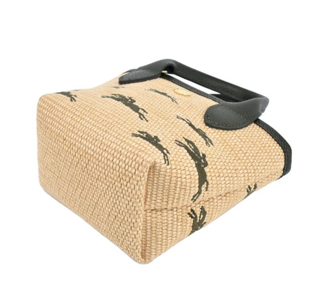 Longchamp LE PANIER PLIAG 軍綠色XS號 編織兩用包 