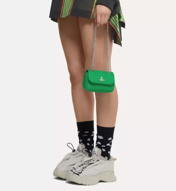 Vivienne Westwood 綠色銀鏈 小鏈條包 