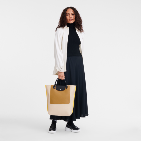 Longchamp Cabas Re-Play 牛皮拼接托特包 (M號) 