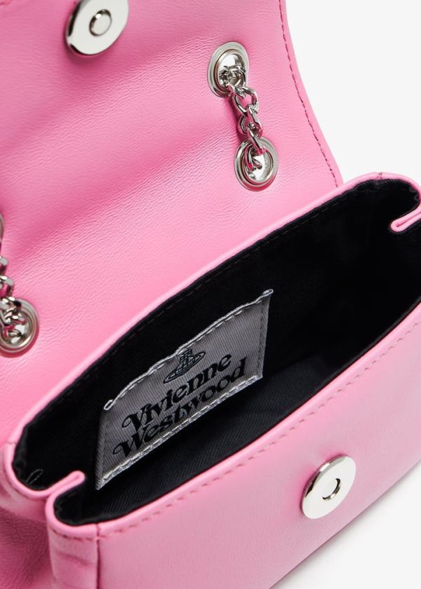 Vivienne Westwood 粉色羊皮 小鏈條包 