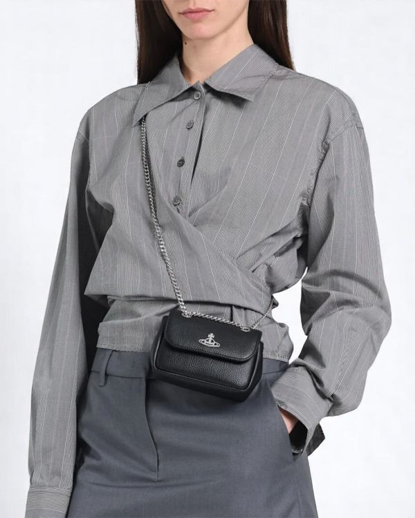 Vivienne Westwood 黑色銀鏈 小鏈條包 