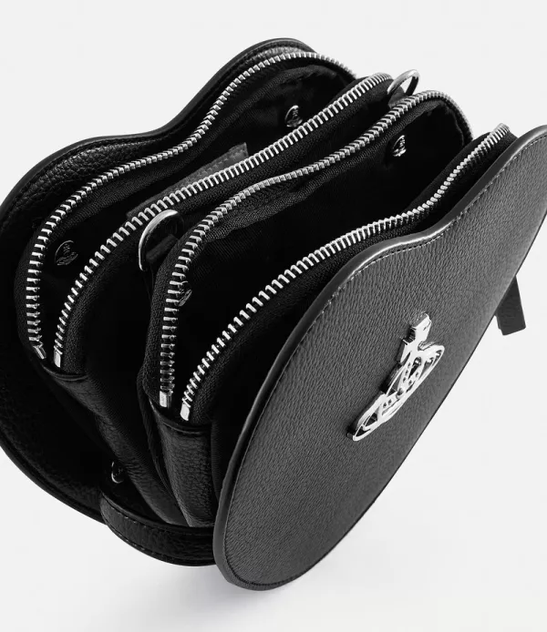 Vivienne Westwood [雙層] 黑色心型斜背包 