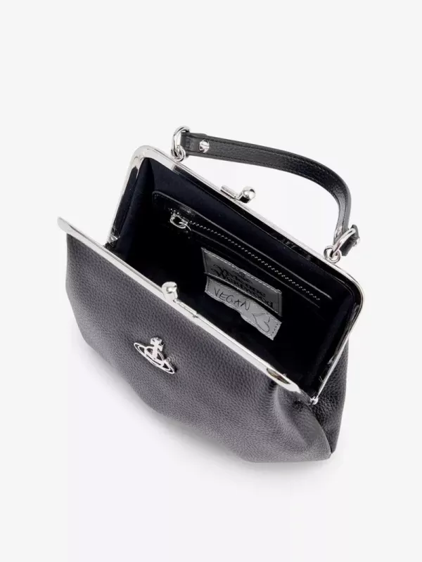 Vivienne Westwood Granny Frame 黑色荔枝皮鏈條水餃包 