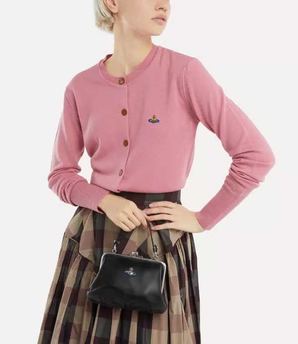 Vivienne Westwood Granny Frame 黑色小羊皮鏈條水餃包 