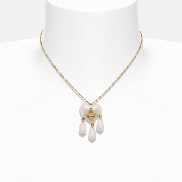 (兩色) Vivienne Westwood Sheryl 心型水滴珍珠項鍊 