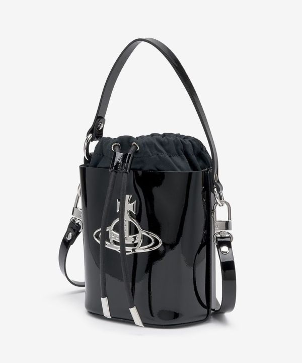 Vivienne Westwood Daisy 黑色抽繩水桶包 