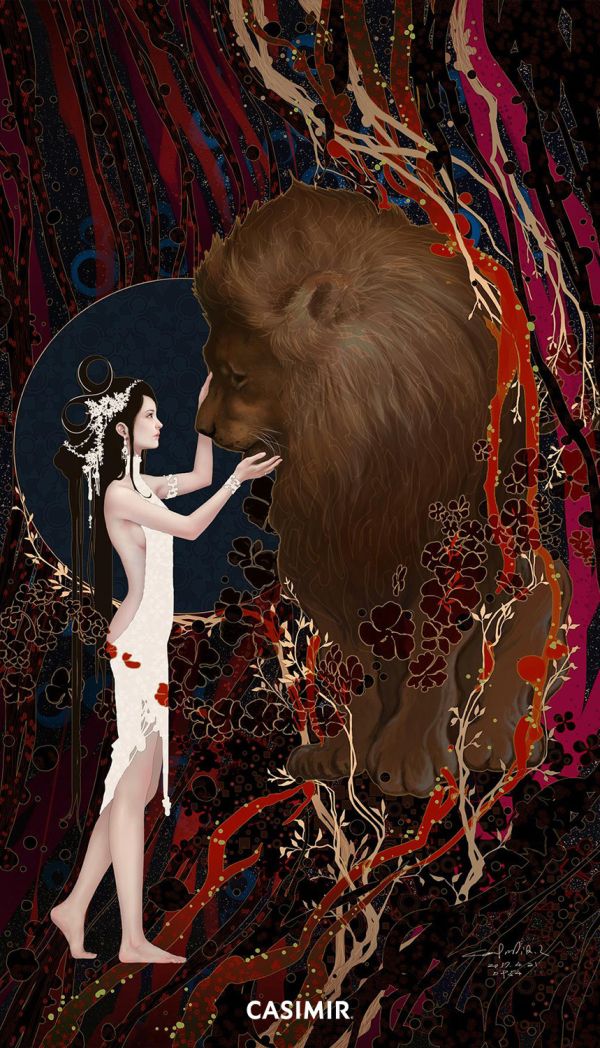 CASIMIR｜Strength 力量｜塔羅大牌系列 限量藝術版畫 casimir, casimir tarot, tarot art, tarot major arcana, major arcana art print, tarot illustration, 限量藝術版畫, 塔羅大牌, 塔羅藝術, 塔羅插畫, 當代塔羅, 當代藝術, 靈性藝術, 神秘學藝術, museum grade art print, tarot for collectors, spir
