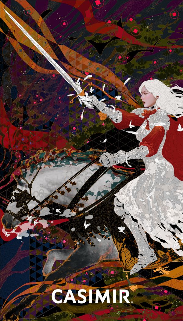CASIMIR｜Tarot Series - Knight of Swords（寶劍騎士）限量藝術版畫 casimir,casimir 藝術家,casimir 塔羅,tarot art print,tarot pentacles,money tarot series,限量藝術版畫,博物館等級輸出,塔羅藝術作品,當代藝術收藏,小眾藝術收藏,Neverland Gallery,塔羅小牌錢幣系列,fine art tarot,digital art tarot cards