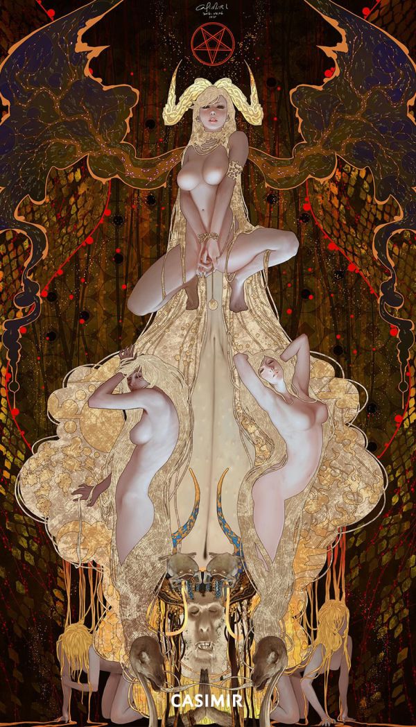 CASIMIR｜The Devil 惡魔｜塔羅大牌系列 限量藝術版畫 casimir, casimir tarot, tarot art, tarot major arcana, major arcana art print, tarot illustration, 限量藝術版畫, 塔羅大牌, 塔羅藝術, 塔羅插畫, 當代塔羅, 當代藝術, 靈性藝術, 神秘學藝術, museum grade art print, tarot for collectors, spir