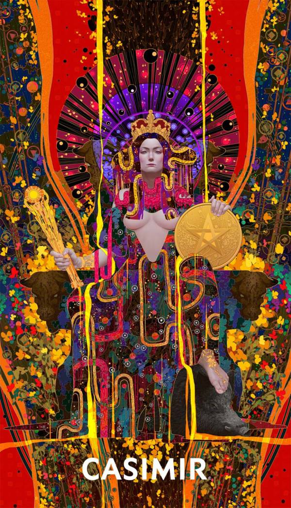CASIMIR｜Tarot Series - King of Pentacles（錢幣國王）限量藝術版畫 casimir,casimir 藝術家,casimir 塔羅,tarot art print,tarot pentacles,money tarot series,限量藝術版畫,博物館等級輸出,塔羅藝術作品,當代藝術收藏,小眾藝術收藏,Neverland Gallery,塔羅小牌錢幣系列,fine art tarot,digital art tarot cards
