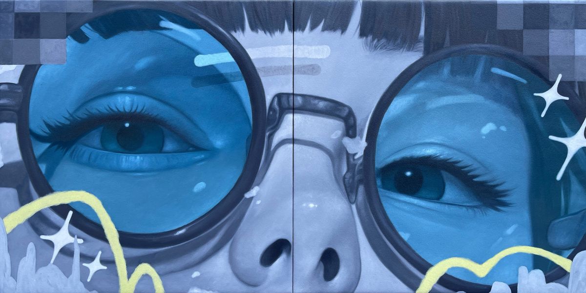 我曾是你車燈前的摯愛｜I Was A Dear In Your Headlights Daybreak / 2025,JJ Zamoranos,EXLD,油畫,原作藝術,當代藝術,塗鴉肖像,Neverland Gallery,台北畫廊