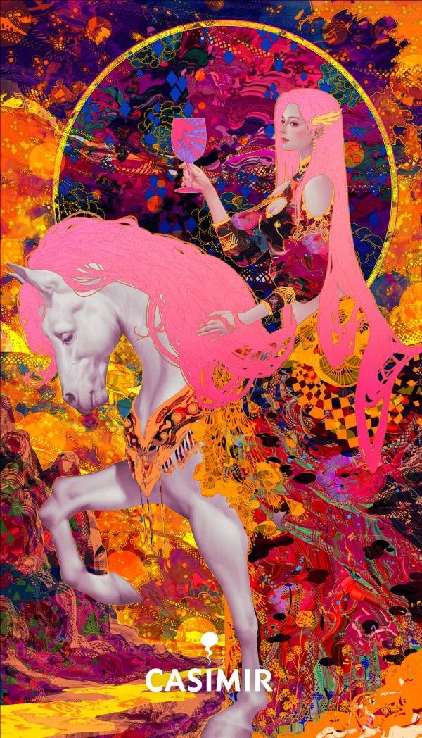 Tarot Series – Knight of Cups（聖杯騎士）限量藝術版畫 casimir,casimir 藝術家,casimir 塔羅,tarot art print,tarot pentacles,money tarot series,限量藝術版畫,博物館等級輸出,塔羅藝術作品,當代藝術收藏,小眾藝術收藏,Neverland Gallery,塔羅小牌錢幣系列,fine art tarot,digital art tarot cards