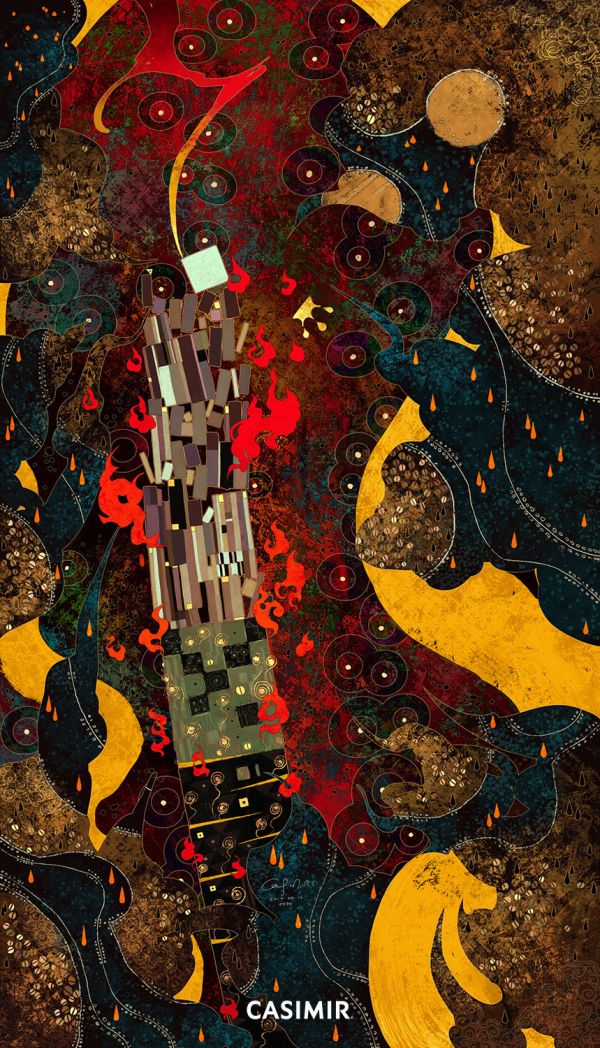 CASIMIR｜The Tower 高塔｜塔羅大牌系列 限量藝術版畫 casimir, casimir tarot, tarot art, tarot major arcana, major arcana art print, tarot illustration, 限量藝術版畫, 塔羅大牌, 塔羅藝術, 塔羅插畫, 當代塔羅, 當代藝術, 靈性藝術, 神秘學藝術, museum grade art print, tarot for collectors, spir