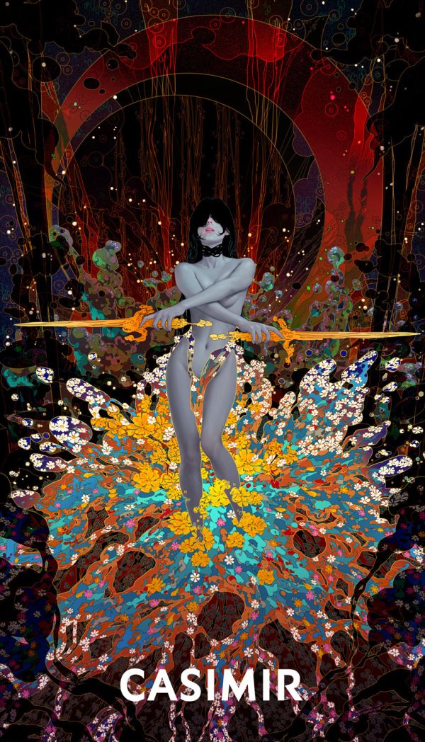 CASIMIR｜Tarot Series - Two of Swords（寶劍二）限量藝術版畫 casimir,casimir 藝術家,casimir 塔羅,tarot art print,tarot pentacles,money tarot series,限量藝術版畫,博物館等級輸出,塔羅藝術作品,當代藝術收藏,小眾藝術收藏,Neverland Gallery,塔羅小牌錢幣系列,fine art tarot,digital art tarot cards