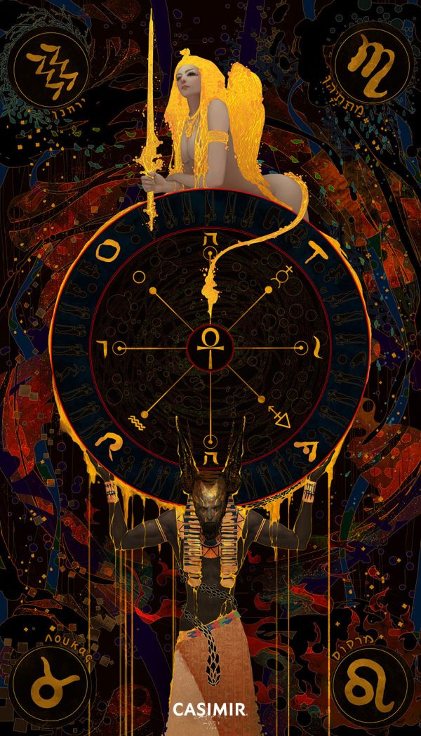 CASIMIR｜Wheel of Fortune 命運之輪｜塔羅大牌系列 限量藝術版畫 casimir, casimir tarot, tarot art, tarot major arcana, major arcana art print, tarot illustration, 限量藝術版畫, 塔羅大牌, 塔羅藝術, 塔羅插畫, 當代塔羅, 當代藝術, 靈性藝術, 神秘學藝術, museum grade art print, tarot for collectors, spir