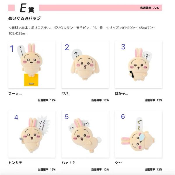 F042『現貨』日版 限定 吉伊卡哇-兔兔 一番賞 抽獎 絨毛玩偶 
