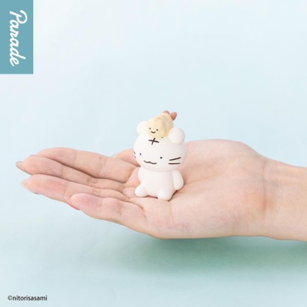 5A484『現貨』小白虎與黑虎蝦坐姿公仔　Parade   扭蛋   轉蛋 