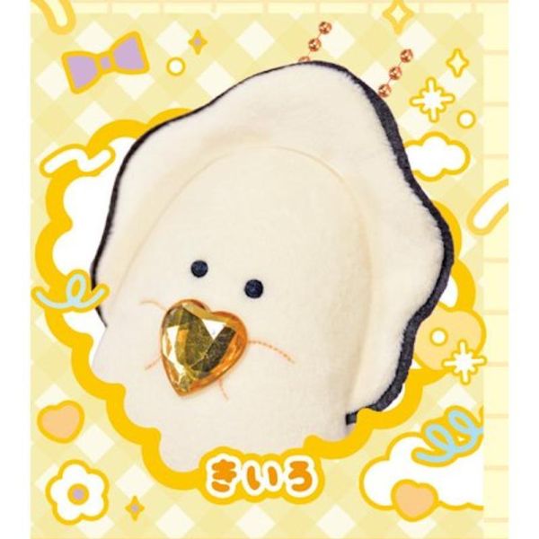 6A060『現貨』圓眼牡蠣閃亮愛心玩偶吊飾  YELL  扭蛋   轉蛋 
