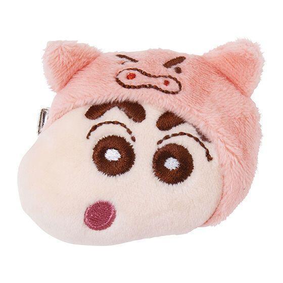 5A696『現貨』蠟筆小新毛絨造型髮夾　BANDAI  扭蛋   轉蛋 