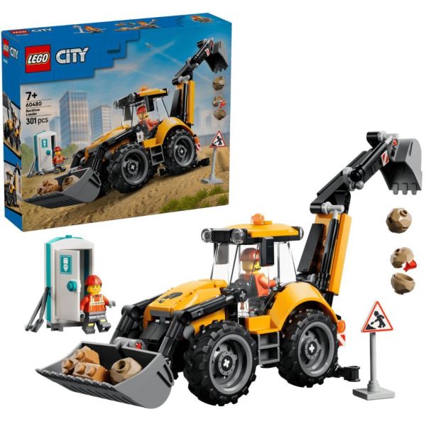 『現貨』  LEGO 60480	City-黃色反鏟裝載機    盒組 