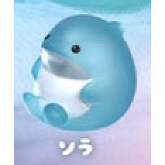 4A951『現貨』捏捏發聲軟膠海豚-透明篇 YELL 扭蛋 轉蛋 